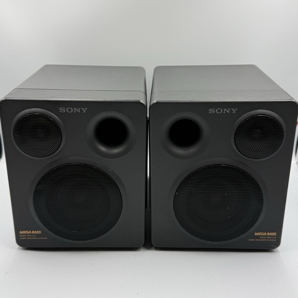 Sony CFD-758 Pair Of Speakers 2 Way Mega Bass Black